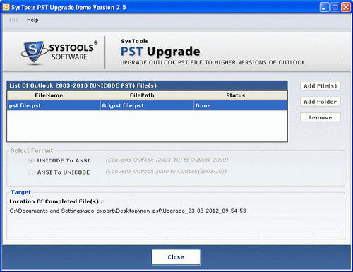 Upgrade Outlook PST File