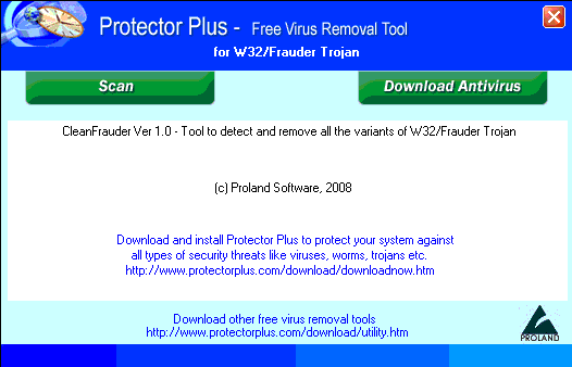 W32/Frauder Trojan Removal Tool.