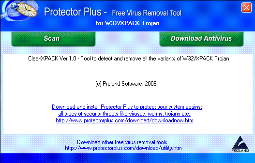 W32/XPACK Trojan Removal Tool.