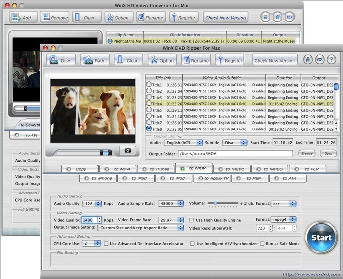 WinX DVD Video Converter Pack - Mac