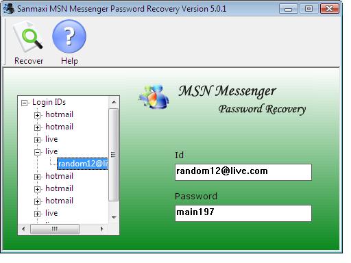 Windows Live Messenger Password Recovery Tool