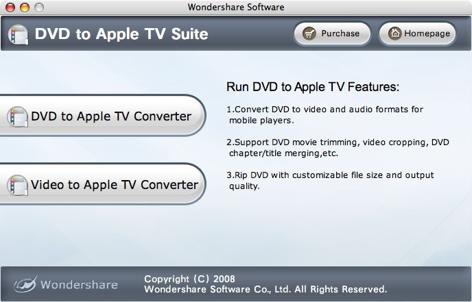 Wondershare DVD to Apple TV Suite for Mac