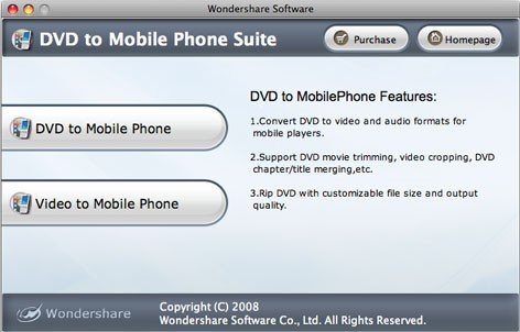 Wondershare DVD to Mobile Phone Suite for Mac