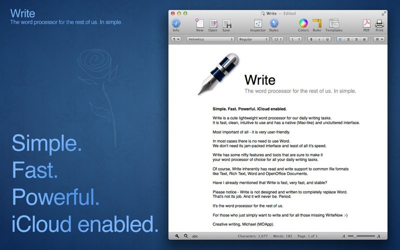 Write - The word processor for the rest of us. In simple.