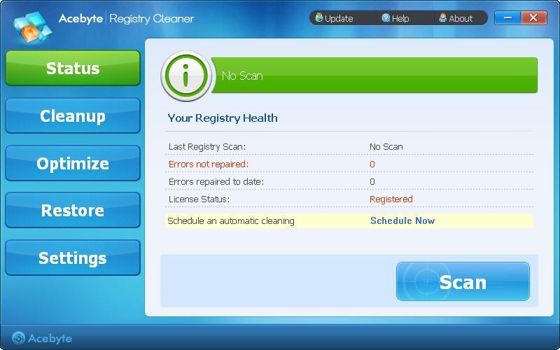 Acebyte Registry Cleaner
