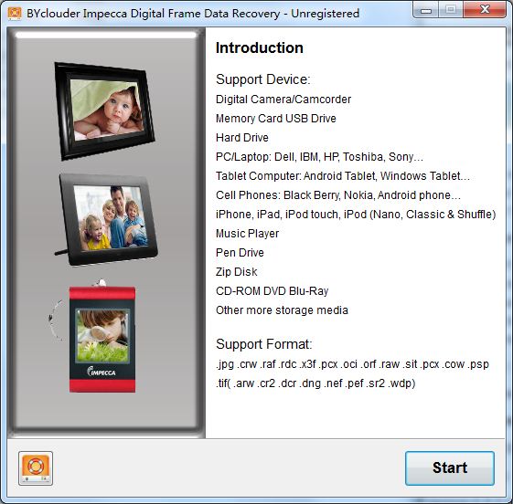 BYclouder Impecca Digital Frame Data Recovery