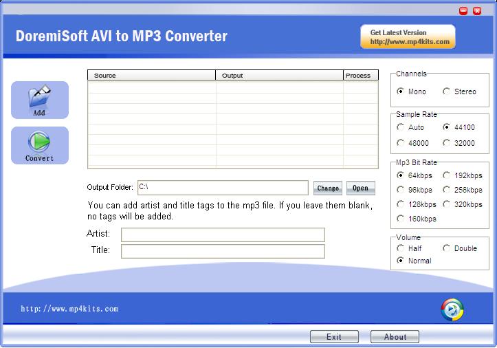 Doremisoft AVI to MP3 Converter