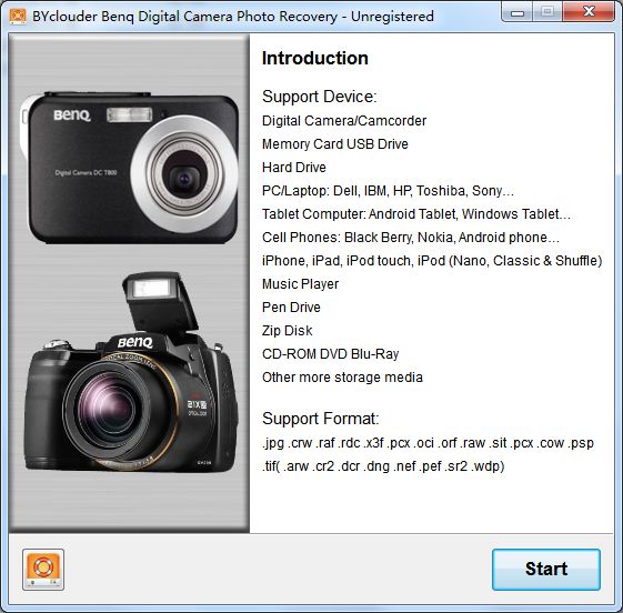 BYclouder Benq Digital Camera Photo Recovery