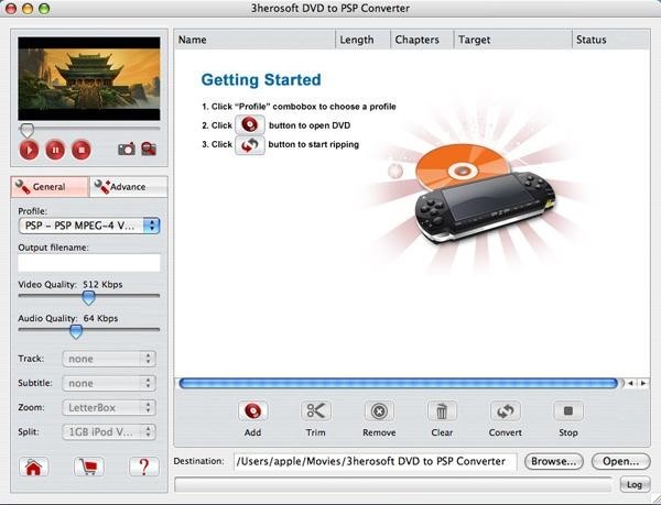 3herosoft DVD to PSP Converter for Mac