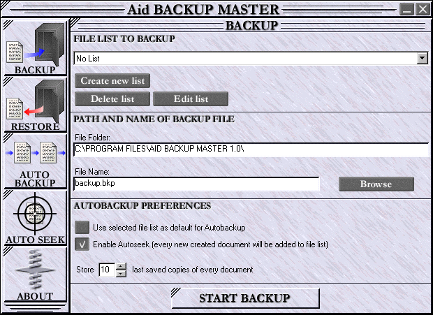 Aid Backup Master