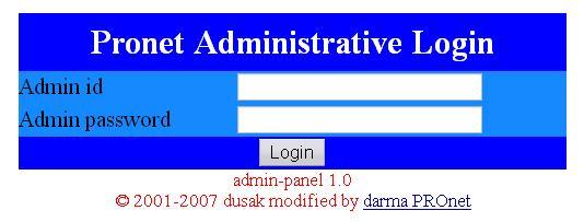 administrative panel