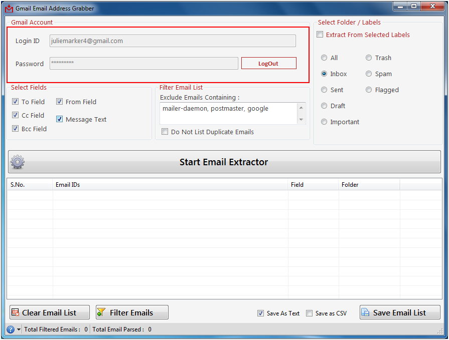 Email Address Extractor for Gmail