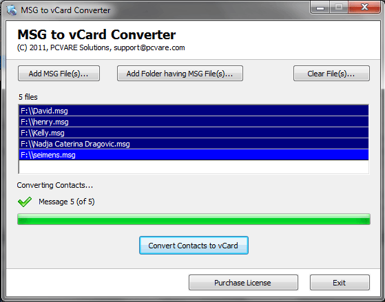MSG File to VCF Converter