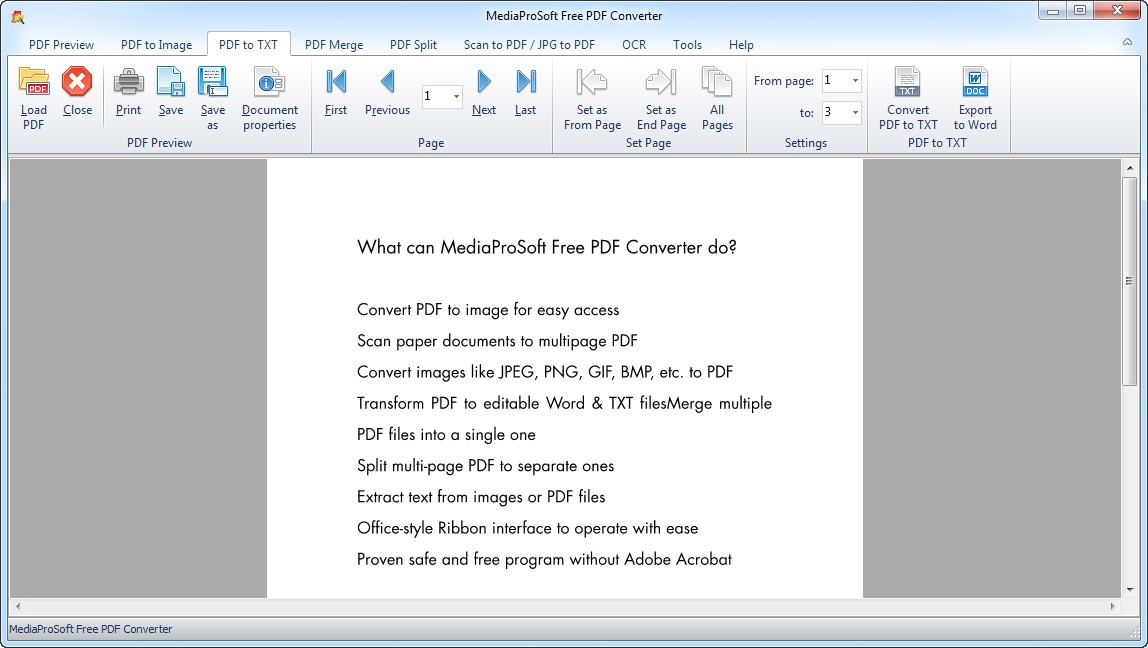 MediaProSoft Free PDF Converter