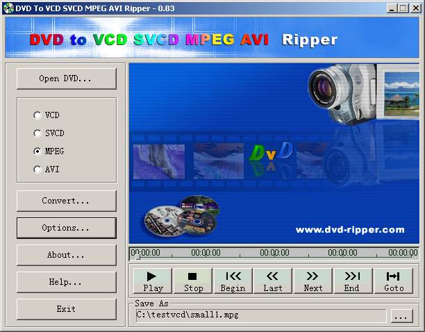 DVD to VCD SVCD MPEG AVI Ripper