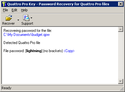 Quattro Pro Password Recovery Key