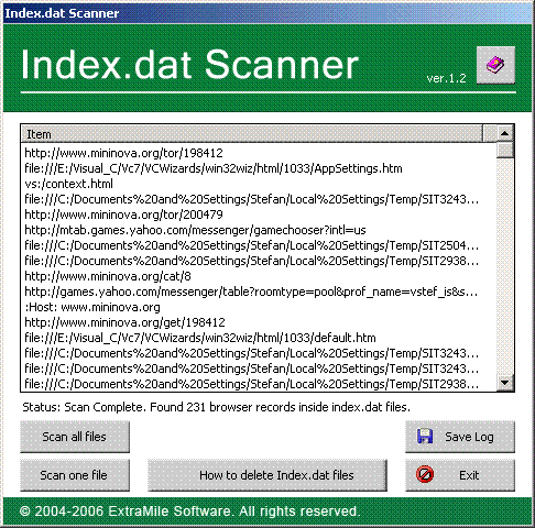 Index.dat Scanner