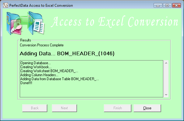 Access to Excel Converter