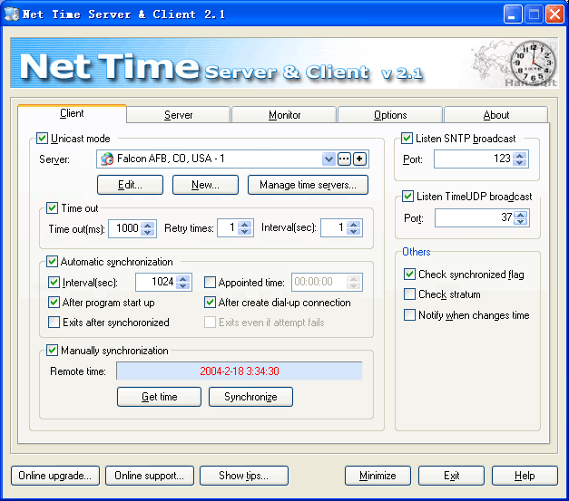 Net Time Server and Client