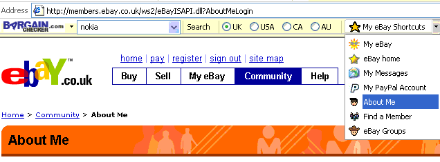 bargainchecker.co.uk mispelt eBay search Toolbar