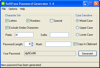 SoftFuse Password Generator