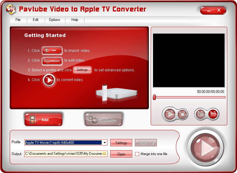 Pavtube Video to Apple TV Converter