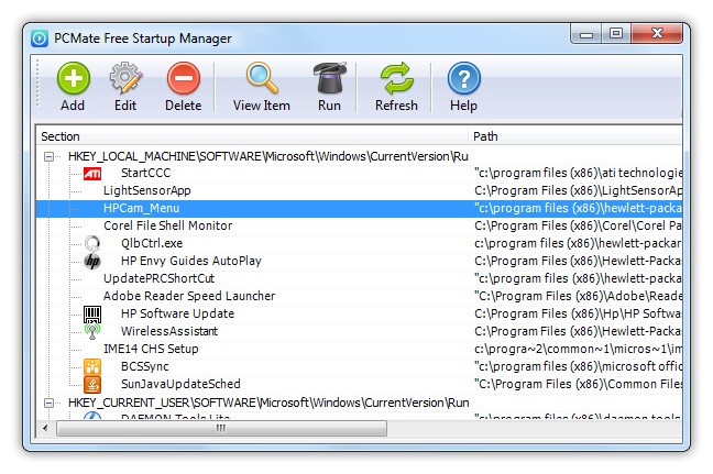 PCMate Free Startup Manager