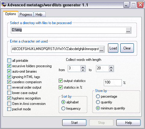 Advanced metatags/wordlists generator