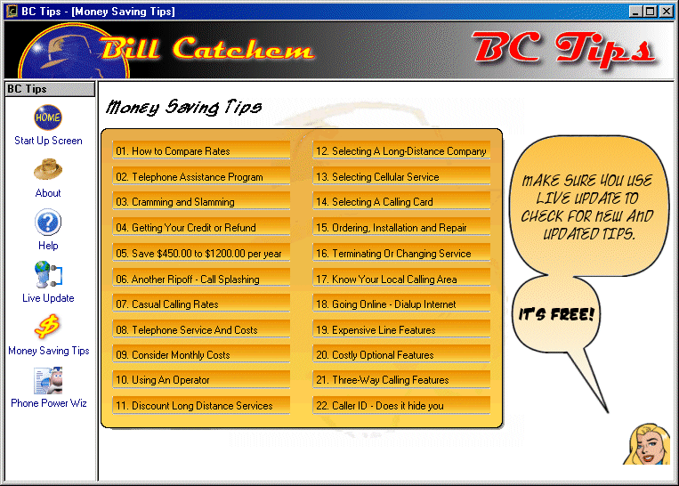 Bill Catchem's BC Tips