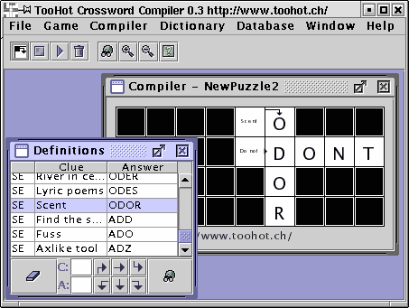 TooHot Crossword Puzzles Compiler