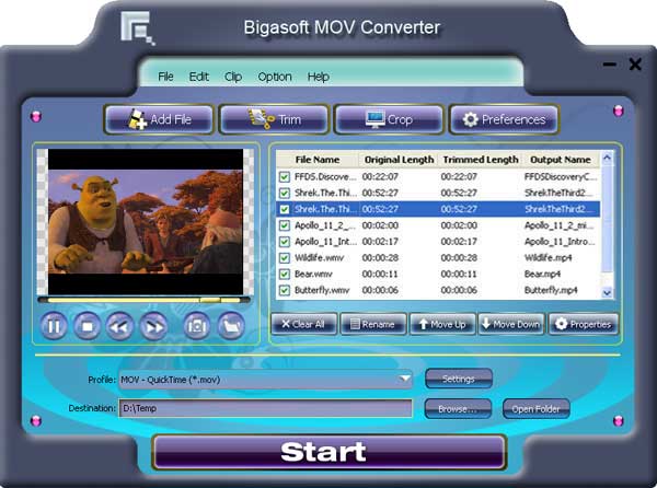 Bigasoft MOV Converter