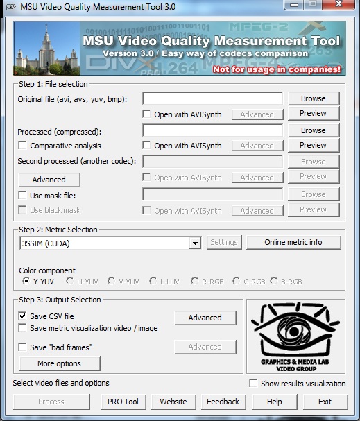 MSU Video Quality Measurement Tool