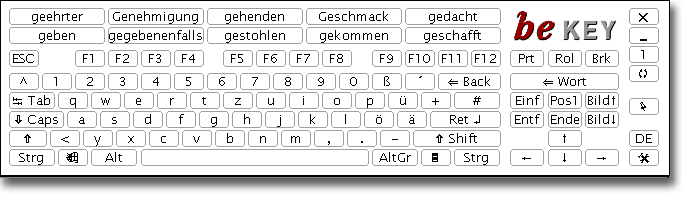 beKey virtual (on-screen) Keyboard