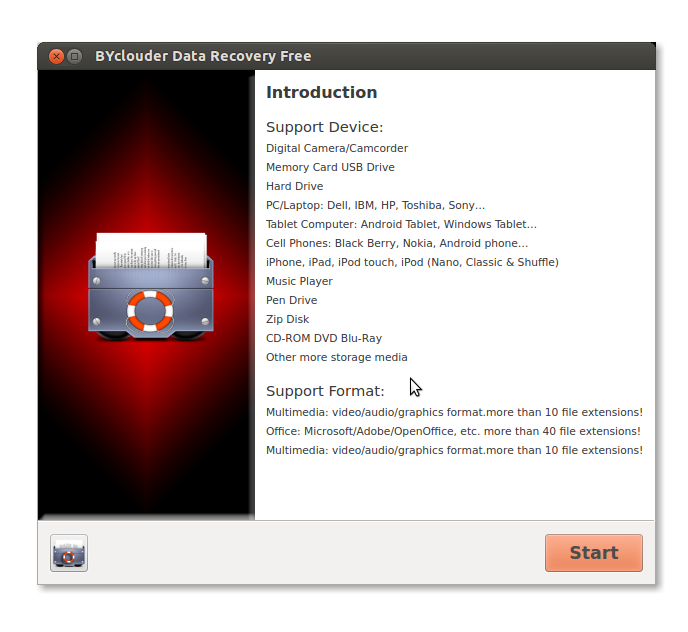 BYclouder Data Recovery Free for Linux