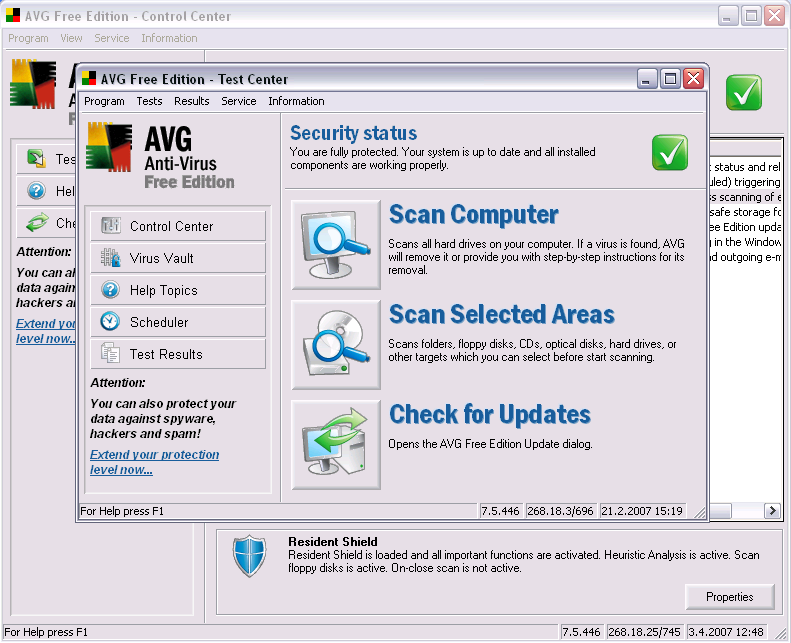 AVG Anti-Virus Free Edition 7.5