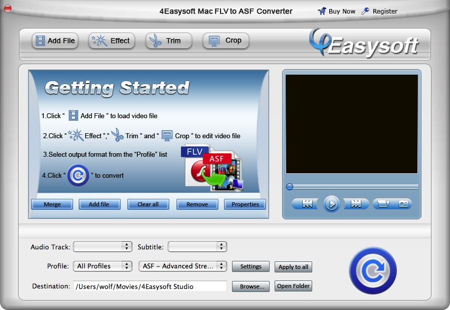 4Easysoft Mac FLV to ASF Converter