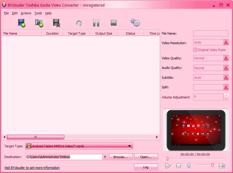 BYclouder Toshiba Excite Video Converter