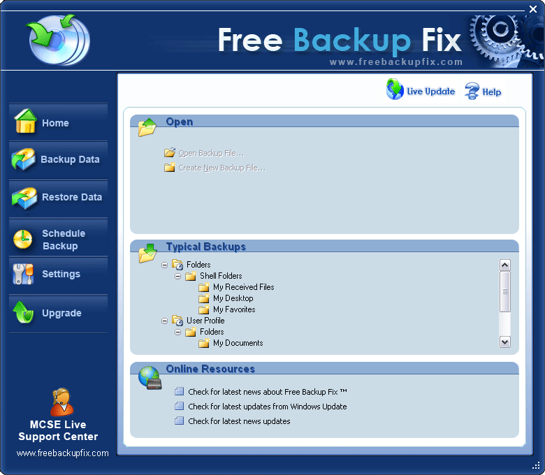 Free Backup Fix