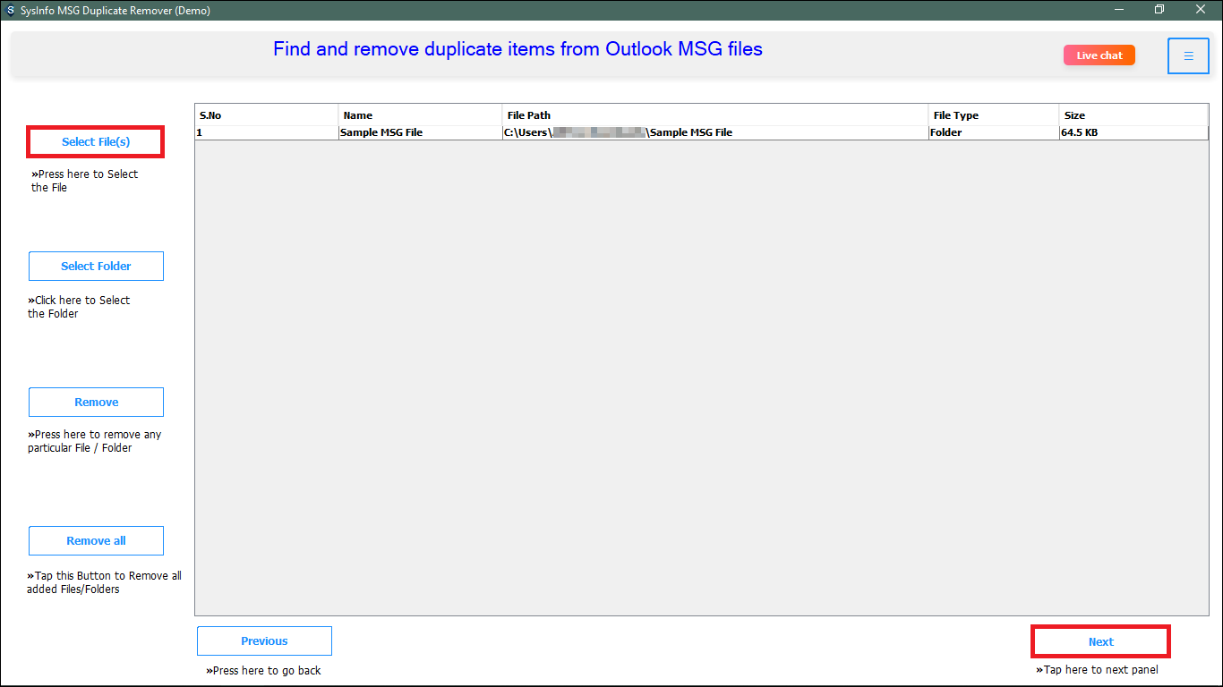 Sysinfo MSG Duplicate Remover