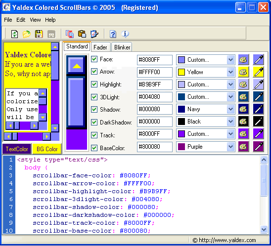 Yaldex Colored ScrollBars 1.9