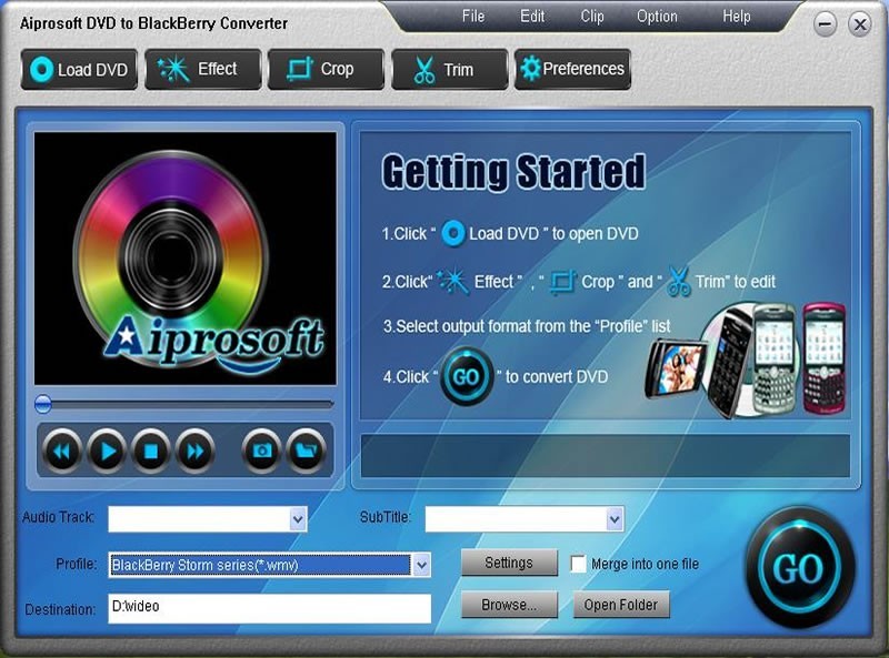 Aiprosoft DVD to BlackBerry Converter