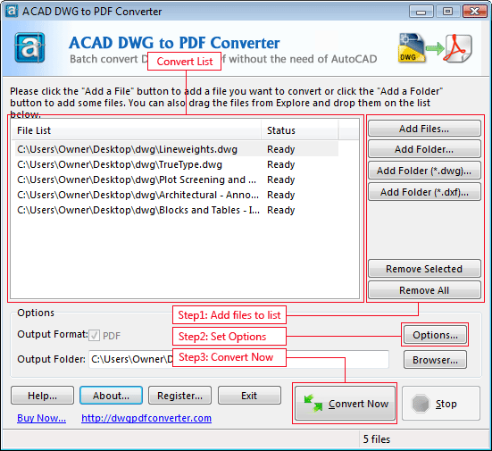 AutoCAD DWG to PDF Converter 2014