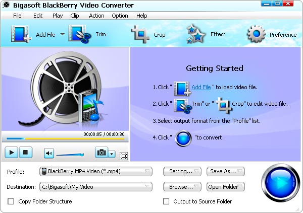 Bigasoft BlackBerry Video Converter