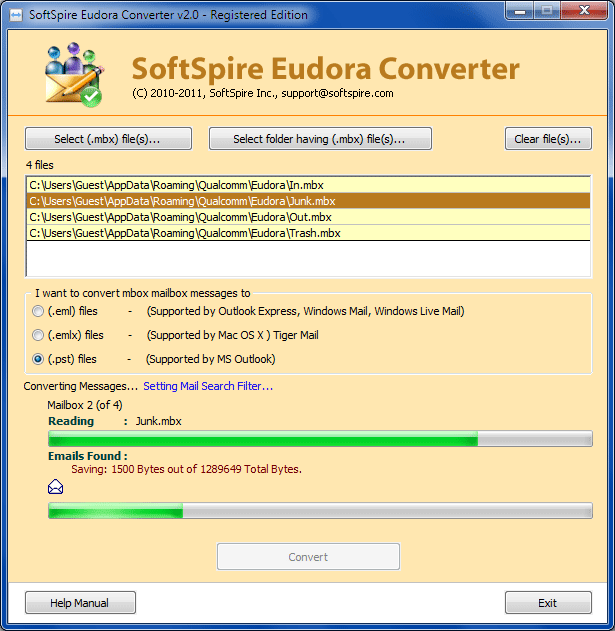 Eudora to Windows Live Mail Converter