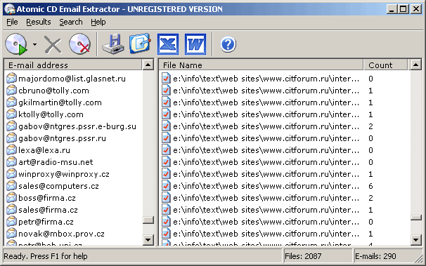 Atomic CD Email Extractor