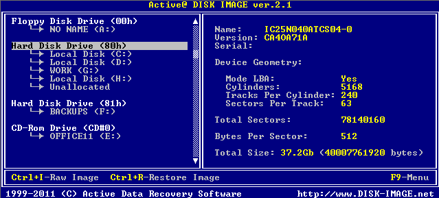 Active@ Disk Image for DOS
