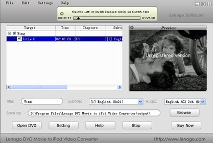 Lenogo DVD Movie to iPod Video Converter