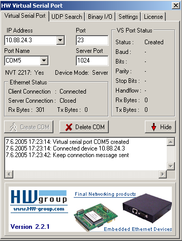 HW Virtual Serial Port