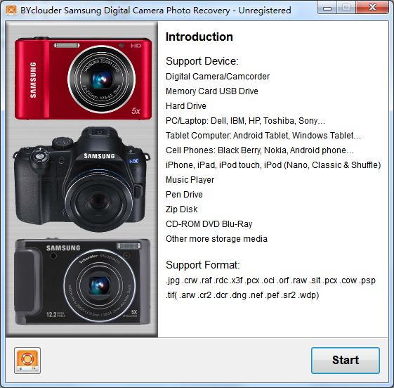 BYclouder Samsung Digital Camera Photo Recovery