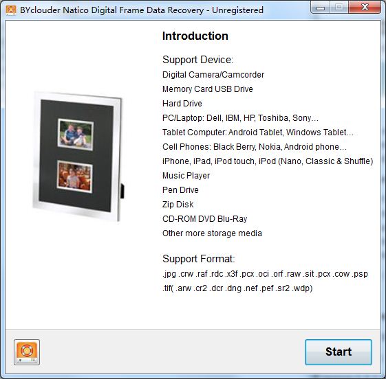 BYclouder Natico Digital Frame Data Recovery